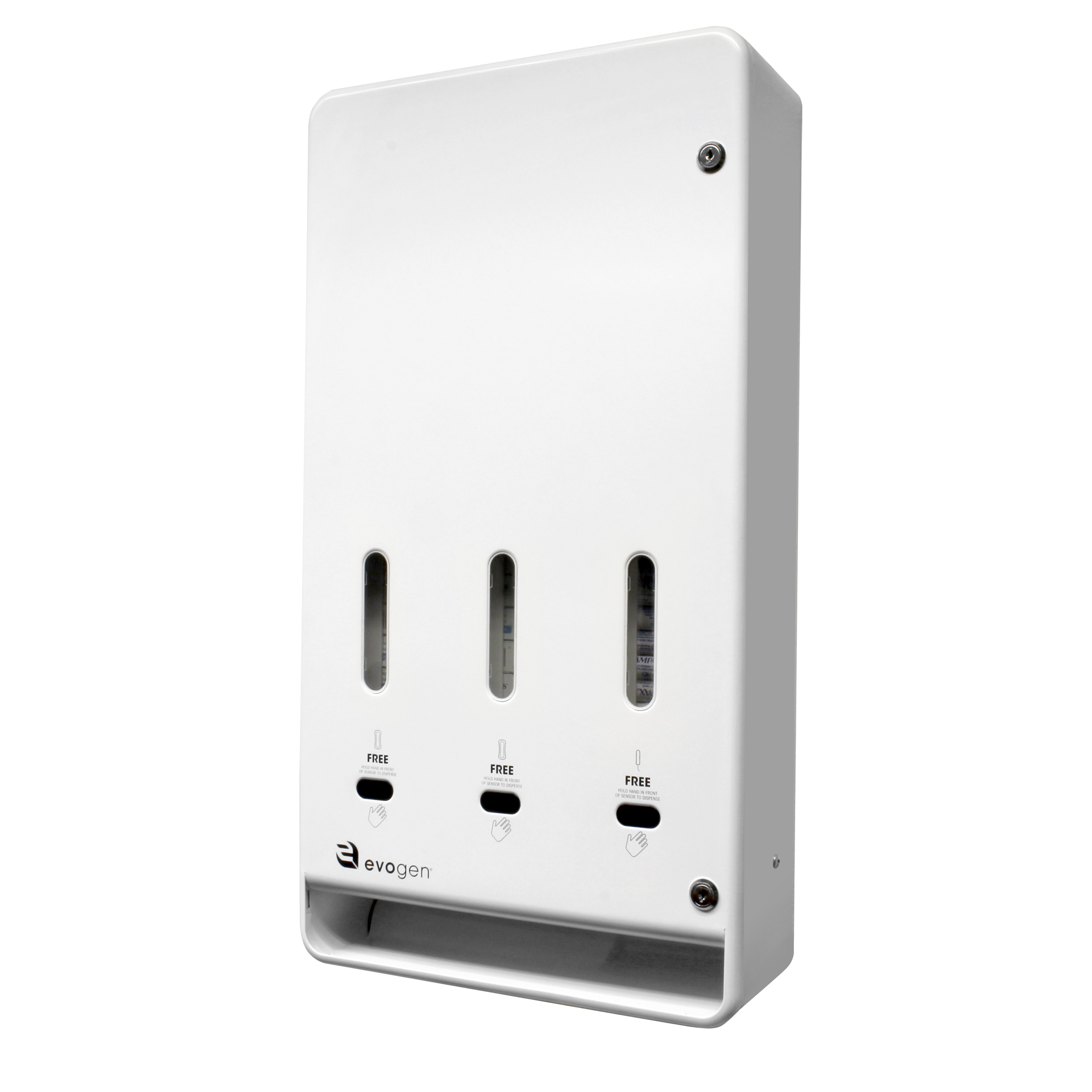 Hospeco Evogen Tri Vend High Capacity No Touch Menstrual Care Product Dispenser 632b441e61f3e