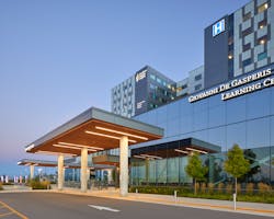 Cortelluci Vaughan Hospital is the first “smart” hospital in Canada, featuring integrated technology that allows medical devices to speak to one another, facilitating a more streamlined, patient-focused delivery of healthcare services. The hospital incorporates several sustainable measures, including low overall energy use, water conservation, green roofs and construction waste diversion. Cortellucci Vaughan Hospital is seeking LEED Silver certification. Cortelluci Vaughan Hospital is the first “smart” hospital in Canada, featuring integrated technology that allows medical devices to speak to one another, facilitating a more streamlined, patient-focused delivery of healthcare services. The hospital incorporates several sustainable measures, including low overall energy use, water conservation, green roofs and construction waste diversion. Cortellucci Vaughan Hospital is seeking LEED Silver certification.