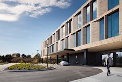 The Crystal Clinic Orthopaedic Center includes a valet-style dropoff and covered colonnade that is more typical with hotels. The Crystal Clinic Orthopaedic Center includes a valet-style dropoff and covered colonnade that is more typical with hotels.