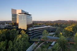 The Serena Williams Building is the largest structure at Nike World Headquarters at more than 1 million square feet, and built for a workforce of nearly 3,000. The Serena Williams Building is the largest structure at Nike World Headquarters at more than 1 million square feet, and built for a workforce of nearly 3,000.