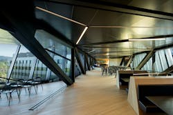 Natural light floods the workspaces from glazing on two sides, and skylights above the communicating stairs. Natural light floods the workspaces from glazing on two sides, and skylights above the communicating stairs.