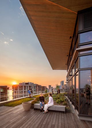 2+U is not just an office tower, it&rsquo;s &ldquo;redefining how the building functions as part of the city,&rdquo; Harris explained. Views of Puget Sound and the Olympic Mountains offer physical and mental benefits for occupants.