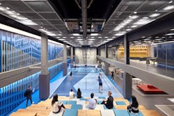 This recreation, fitness and conference space in New York&rsquo;s iconic Seagram Building is dubbed The Playground + Conference Center. It fulfills the vision of its owner, RFR, to &ldquo;breathe oxygen into the workplace&rdquo; by offering tenants &ldquo;a whole life&rdquo;&mdash;a community where people can work, socialize and exercise.