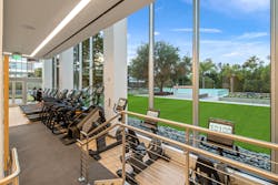This state-of-the-art fitness center at 10100 Santa Monica, produced by Active Wellness, features premium fitness equipment and amenities.