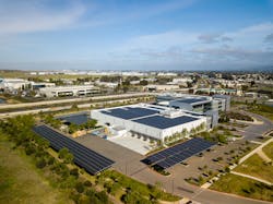 The facility incorporates a 616kW rooftop solar PV system and a 504kW bi-facial PV carport system. These systems are supported by Delta's high-efficiency PV inverters and generate over 1.4 million kWh of renewable electricity, covering 100% of the building's consumption needs over a full calendar year. The facility incorporates a 616kW rooftop solar PV system and a 504kW bi-facial PV carport system. These systems are supported by Delta's high-efficiency PV inverters and generate over 1.4 million kWh of renewable electricity, covering 100% of the building's consumption needs over a full calendar year.