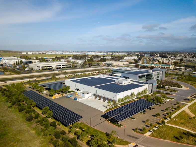 The facility incorporates a 616kW rooftop solar PV system and a 504kW bi-facial PV carport system. These systems are supported by Delta&apos;s high-efficiency PV inverters and generate over 1.4 million kWh of renewable electricity, covering 100% of the building&apos;s consumption needs over a full calendar year.