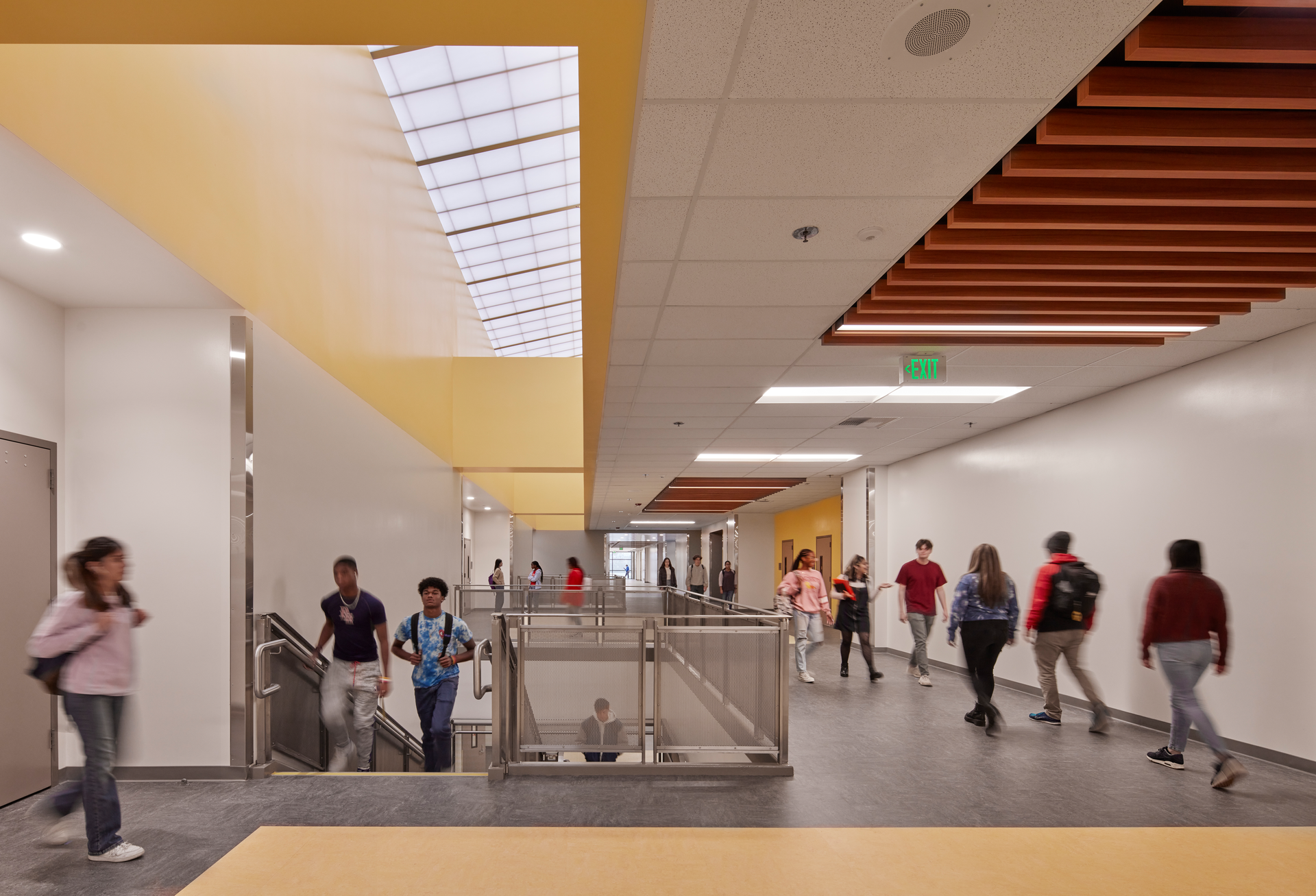 The Grover Cleveland Charter High School in Reseda, California, incorporates the Poly Skylight by Kingspan Light + Air. Skylights are a great way to bring natural light into a building if your facility can support them.