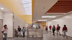 The Grover Cleveland Charter High School in Reseda, California, incorporates the Poly Skylight by Kingspan Light + Air. Skylights are a great way to bring natural light into a building if your facility can support them.