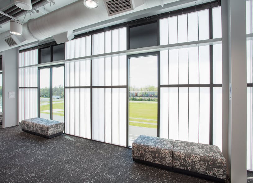 The Norton Sports and Learning Center in Louisville, Kentucky, incorporates Kingspan Light + Air&rsquo;s Fiberglass Reinforced Polymer Walls to diffuse natural light and reduce glare and hot spots.