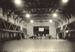 Circa 1931. Webb Schools’ basketball team in new gym. Looking north. Circa 1931. Webb Schools’ basketball team in new gym. Looking north.