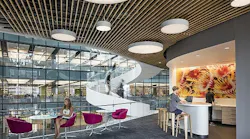 The Interdisciplinary Science and Engineering Complex at Boston's Northeastern University incorporates Lutron Quantum wireless controls in the smart building systems, which includes occupany and photo sensors, as well as switches, tied into the LED lighting. (Photo credit: Warren Jagger Photography.)