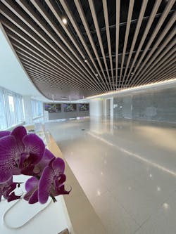 Gleaming terrazzo floating floor at the Salesforce Tower, restored with Nex Systems PAH©, never puts delicate cabling underneath at risk. Gleaming terrazzo floating floor at the Salesforce Tower, restored with Nex Systems PAH©, never puts delicate cabling underneath at risk.