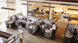 Aerial view of commerical office floor plan
