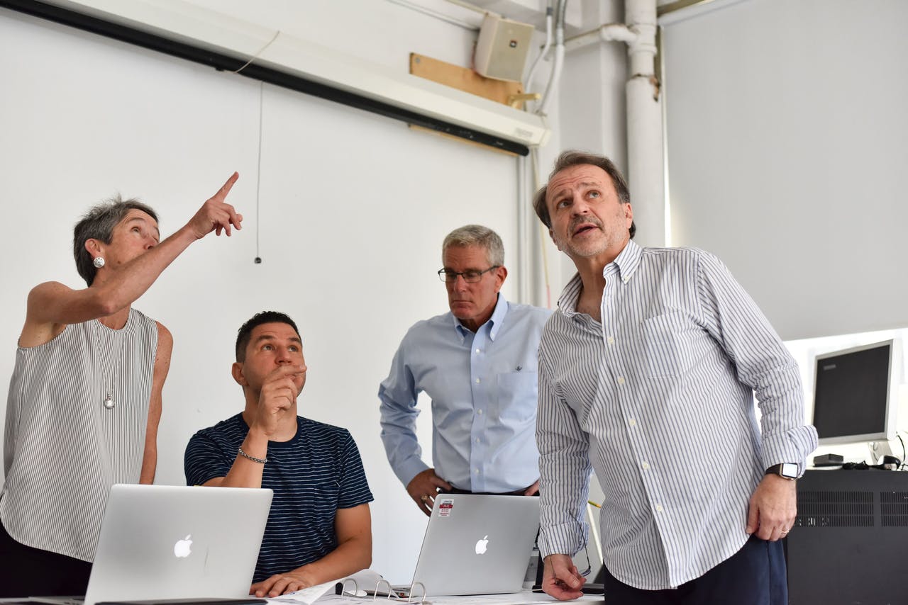 NGLS evaluators at work in the living lab at Parsons School of Design. (Photo credit: Image courtesy of PNNL and NGLS.)