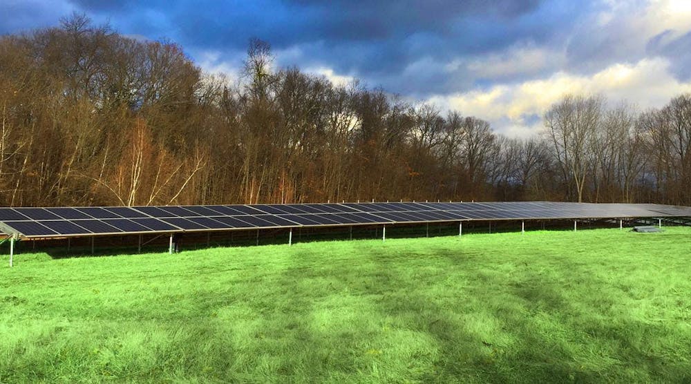Solar panels near Monsignor Bojnowski Manor at Daughters of Mary campus.