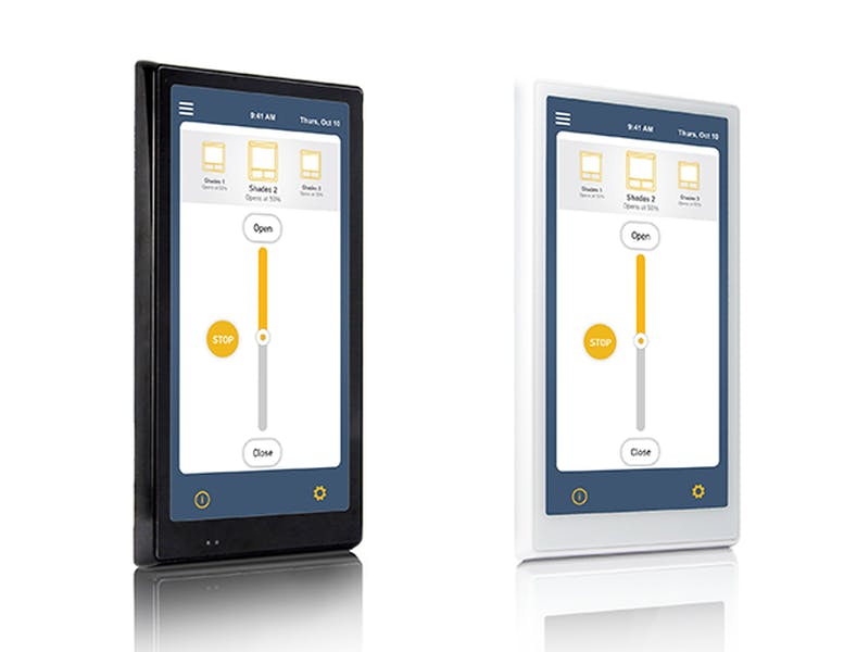 Positioned for high-end residential to commercial buildings such as hotel suites and conference rooms, the controller provides two-way control of motorized shades connected to Somfy's PoE Gateways to maximize the end-user experience.