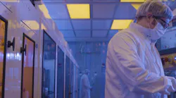 A technician in Crown Electrokinetics' Corvalis, OR engineering lab.