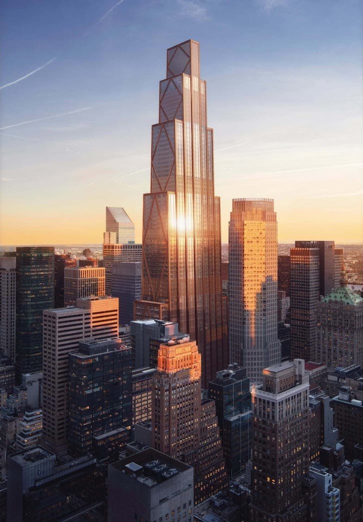 A digital impression of the future skyscraper planned for New York City's Park Ave.