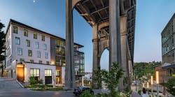 Located in Seattle&apos;s Fremont neighborhood, the Watershed building is sited next to the Aurora Bridge. The building was designed by local architecture, landscape architecture, and interior design firm Weber Thompson, which is also now a tenant.
