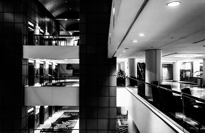 Interior of the JW Marriot hotel in Washington, DC.