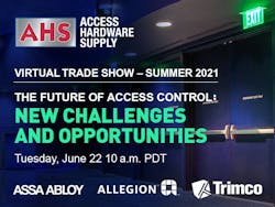 AHS hosts Bill Smoyer and Erik Mosher will be joined by industry experts Mark Casey from Allegion and Mark Duato from ASSA ABLOY. A video visit to the headquarters of architectural hardware manufacturer TRIMCO in Oceanside, CA is on the agenda as well. AHS hosts Bill Smoyer and Erik Mosher will be joined by industry experts Mark Casey from Allegion and Mark Duato from ASSA ABLOY. A video visit to the headquarters of architectural hardware manufacturer TRIMCO in Oceanside, CA is on the agenda as well.