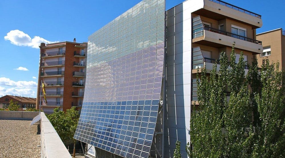 BAPV (Building Applied Photovoltaics) wall