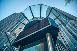 High-rise buildings flank Charlotte's Blumenthal Performing Arts Center. High-rise buildings flank Charlotte's Blumenthal Performing Arts Center.