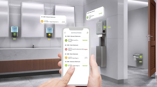 Kimberly-Clark Professional is showcasing its Onvation connected restroom solution at Realcomm 2022.