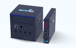 Envio's Cube product, shown here, is a universal IoT controller that combines metering, sensing, and automation capabilities to monitor and control various aspects of buildings. Envio's Cube product, shown here, is a universal IoT controller that combines metering, sensing, and automation capabilities to monitor and control various aspects of buildings.