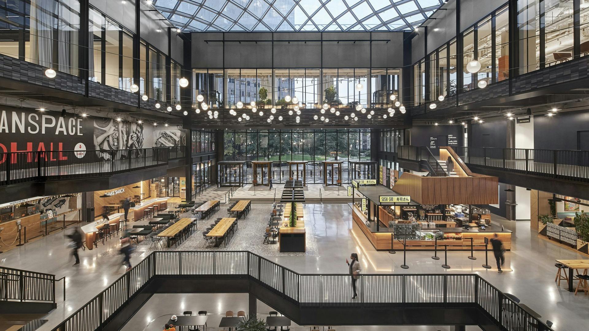 Catalog food hall upper level at the recently renovated Willis Tower, in Chicago.