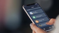The use of a mobile device rather than a plastic fob for access control provides a significant user convenience. Shown here is a depiction of Brivo's Mobile Pass application. The use of a mobile device rather than a plastic fob for access control provides a significant user convenience. Shown here is a depiction of Brivo's Mobile Pass application.