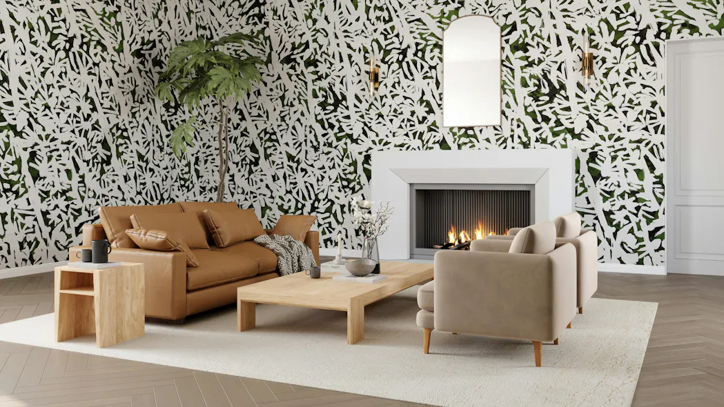 This Sisal Wallcovering Features a Bold Pattern with Metallic Foil ...