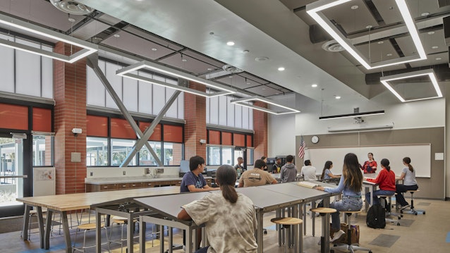 Los Angeles’ Grover Cleveland High School renovated and expanded its campus with seven new buildings and the modernization of current facilities. A strategic daylighting design coupled with other sustainability measures helped the retrofit achieve Coalition for High Performance Schools verification.