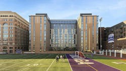 55 H St. NW is a residential building to the south of Gonzaga College High School’s Buchanan Field. The back of the building features brick and terracotta panels. 55 H St. NW is a residential building to the south of Gonzaga College High School’s Buchanan Field. The back of the building features brick and terracotta panels.