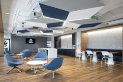A recent project at 1750 H Street in Washington, DC, concentrated on providing flexible work areas and amenities, said Sarah Brooks, primary designer on the project and a senior associate for GTM Architects. This free-function lounge area borders a large conference room. A recent project at 1750 H Street in Washington, DC, concentrated on providing flexible work areas and amenities, said Sarah Brooks, primary designer on the project and a senior associate for GTM Architects. This free-function lounge area borders a large conference room.