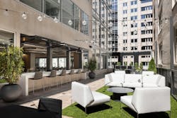 The terrace at 1750 H Street was enlarged to create more outdoor space. The terrace at 1750 H Street was enlarged to create more outdoor space.