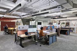 Workstations at FCA’s Philadelphia headquarters are highly customizable. Each station features five to six factors that people can control for themselves, from dimmable lights to chairs and tables with different heights and modes. Giving people autonomy isn’t necessarily an amenity on its own, but it resonates with people who have spent the last few years working from home, where they can be highly autonomous. Workstations at FCA’s Philadelphia headquarters are highly customizable. Each station features five to six factors that people can control for themselves, from dimmable lights to chairs and tables with different heights and modes. Giving people autonomy isn’t necessarily an amenity on its own, but it resonates with people who have spent the last few years working from home, where they can be highly autonomous.