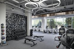 Gyms and other fitness-centered spaces, like this one by GTM Architects at 2677 Prosperity Avenue in Fairfax, Virginia, are highly popular with today&rsquo;s tenants and employees.