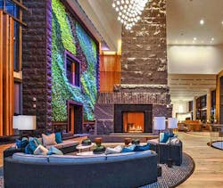 This living wall creates a burst of color in its space. Living wall installations can be combined with logos, lighting, frames and other decorative elements to create a one-of-a-kind centerpiece, said Summer Frenkel, green wall designer and national accounts manager for Greenwalls.com By Botanical Designs. This living wall creates a burst of color in its space. Living wall installations can be combined with logos, lighting, frames and other decorative elements to create a one-of-a-kind centerpiece, said Summer Frenkel, green wall designer and national accounts manager for Greenwalls.com By Botanical Designs.