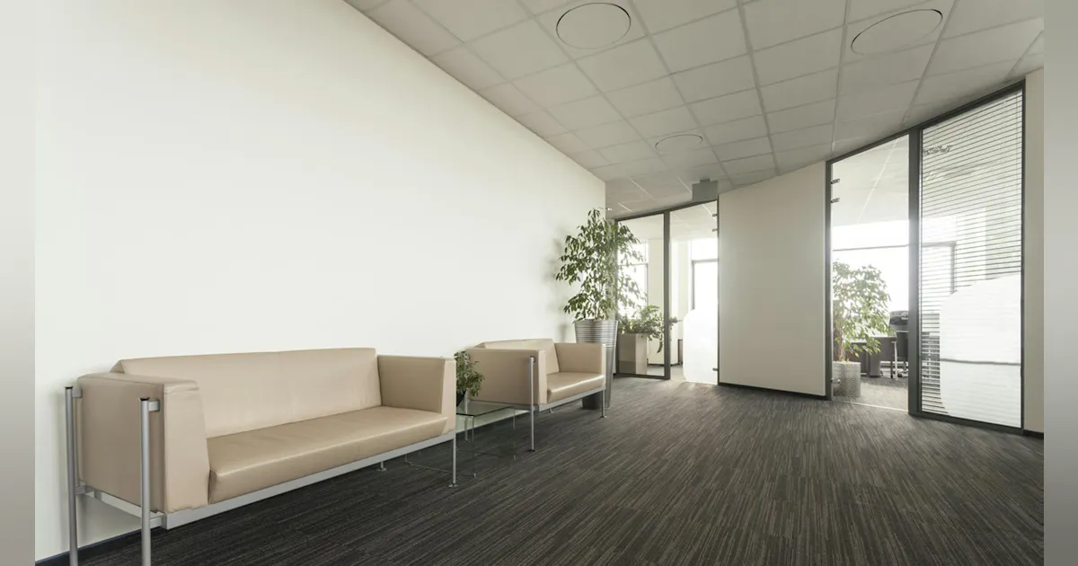 Office Space Diffuser Layout Custom Round Diffusers Blend In with Ceiling Design and Improve Indoor ...