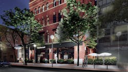 This rendering shows 110 Canal Street in Boston, a current office-to-hotel conversion project. This rendering shows 110 Canal Street in Boston, a current office-to-hotel conversion project.