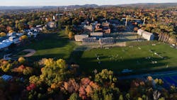 Amherst College in Massachusetts has an ambitious plan to reduce its carbon footprint by 2030. It’s already made major progress via a new science center with features designed to lower energy usage and improve efficiency. Amherst College in Massachusetts has an ambitious plan to reduce its carbon footprint by 2030. It’s already made major progress via a new science center with features designed to lower energy usage and improve efficiency.