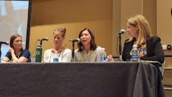 A panel at the 2024 BOMA International Conference & Expo discussed how risk management strategies can boost an asset’s resilience to physical hazards and reduce disruption. From left: Katie Wholey, associate | Boston resilience leader for Arup; Kim Pexton, LEED Fellow and vice president of sustainability for JBG Smith; Kelly Vickers, vice president of ESG for Mill Creek Residential Trust; and panel moderator Lindsay Brugger, vice president of resilience for the Urban Land Institute. A panel at the 2024 BOMA International Conference & Expo discussed how risk management strategies can boost an asset’s resilience to physical hazards and reduce disruption. From left: Katie Wholey, associate | Boston resilience leader for Arup; Kim Pexton, LEED Fellow and vice president of sustainability for JBG Smith; Kelly Vickers, vice president of ESG for Mill Creek Residential Trust; and panel moderator Lindsay Brugger, vice president of resilience for the Urban Land Institute.