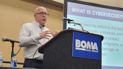 AJ Gyomber, founder and CEO of Technology Visionaries and a 27-year IT professional, speaks at the 2024 BOMA International Conference & Expo. AJ Gyomber, founder and CEO of Technology Visionaries and a 27-year IT professional, speaks at the 2024 BOMA International Conference & Expo.