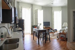 Due to the Lemann Building’s unique geometry, each loft has a one-of-a-kind layout. Due to the Lemann Building’s unique geometry, each loft has a one-of-a-kind layout.