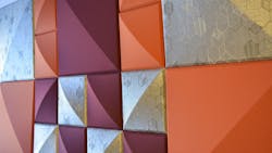 Acoustic products have more fabric and color choices available than ever before, allowing building owners and facility managers to create installations that complement existing spaces while absorbing unwanted sound. Acoustic products have more fabric and color choices available than ever before, allowing building owners and facility managers to create installations that complement existing spaces while absorbing unwanted sound.