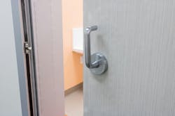 Pull handles—like these, spotted at a children’s hospital—are easy to operate with a closed fist. Pull handles—like these, spotted at a children’s hospital—are easy to operate with a closed fist.