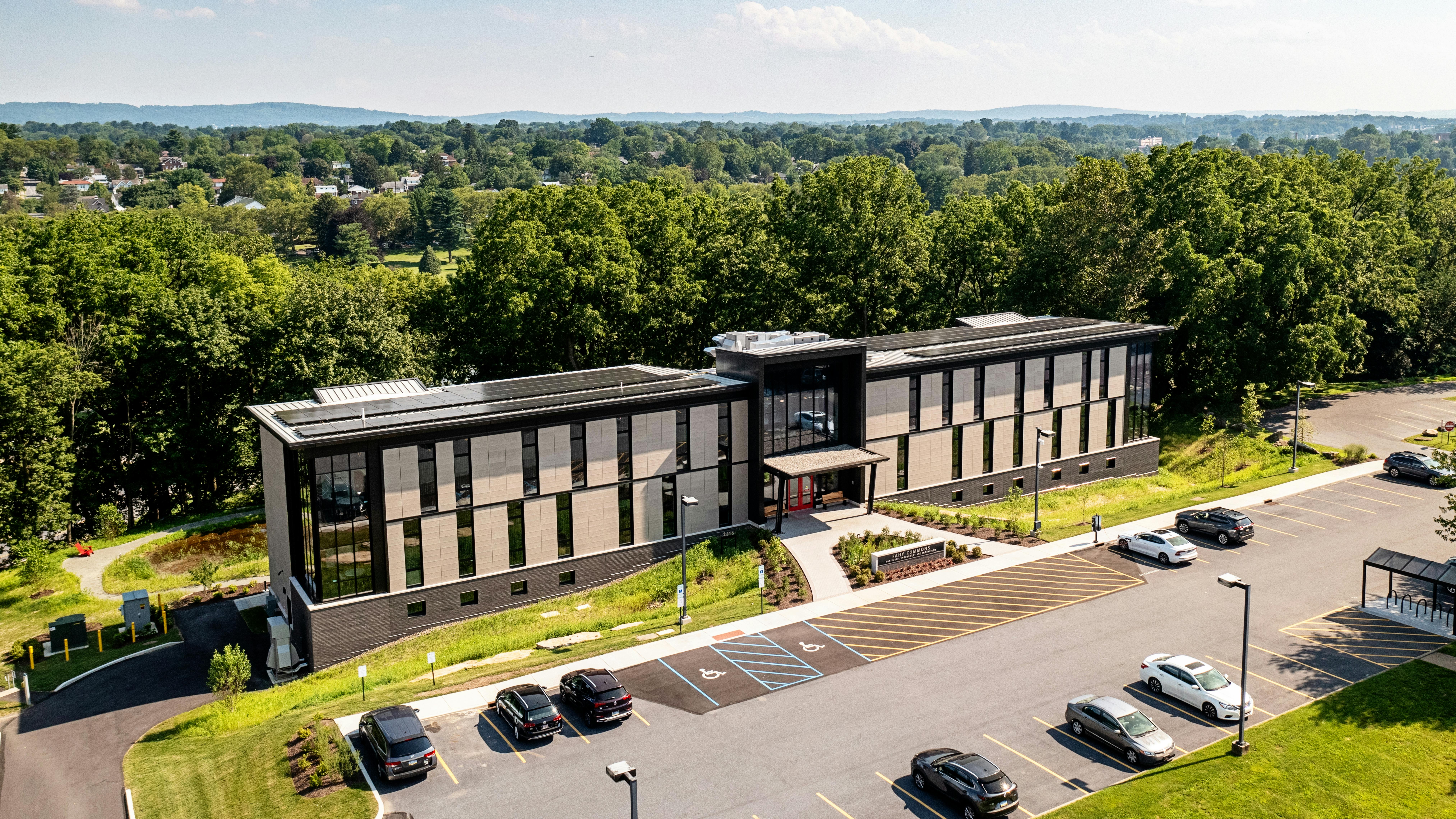 From the moment visitors, staff, faculty, or students step into the Fahy Commons for Public Engagement and Innovation, they know they&rsquo;re somewhere different. &ldquo;When you walk up to the front door, you hear birds and bugs&rdquo; in the native meadow, said Drew Lavine, partner and director of design for Re:Vision Architecture. &ldquo;Before you walk inside, it signals that this is a different place. This is unlike anywhere else on campus.&rdquo;