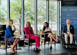 From left: Whitney Austin Gray, IWBI; Katie McGinty, Johnson Controls; Dr. Pradeep Prathibha, Dept. of Energy; and Brian Gilligan, GSA From left: Whitney Austin Gray, IWBI; Katie McGinty, Johnson Controls; Dr. Pradeep Prathibha, Dept. of Energy; and Brian Gilligan, GSA