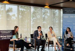 From left: Kelly Worden, IWBI; Chris Pyke, GRESB; Chrissa Pagitsas, Pagitsas Advisors; and Anita Chandra, RAND From left: Kelly Worden, IWBI; Chris Pyke, GRESB; Chrissa Pagitsas, Pagitsas Advisors; and Anita Chandra, RAND